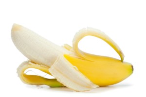 Half-peeled banana